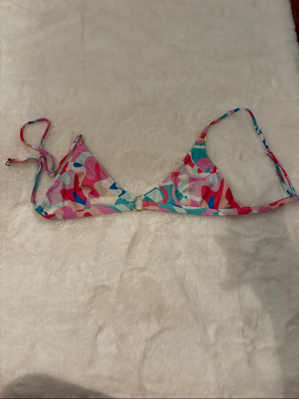 Blackbough Multicolor Triangle Bikini Top - Pink, Blue, Teal